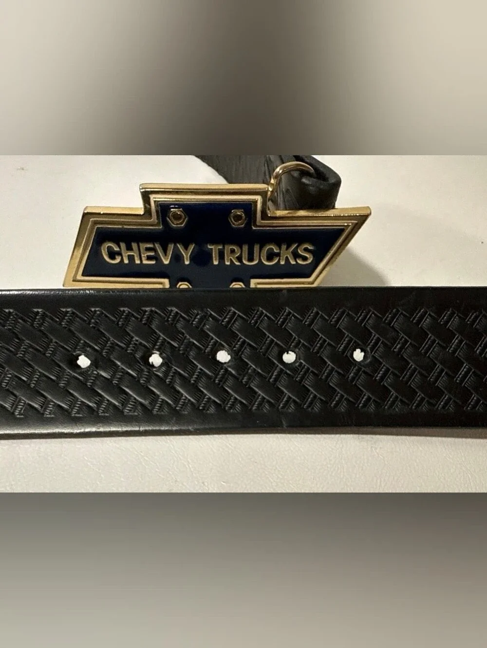 Chevrolet/Chevy Solid Brass Belt Buckle & Leather Waist Size 34 To 38 Chevy Logo